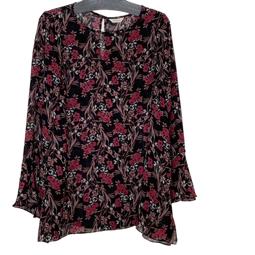 Max Studio Sheer Blouse - Long Sleeve - Size L